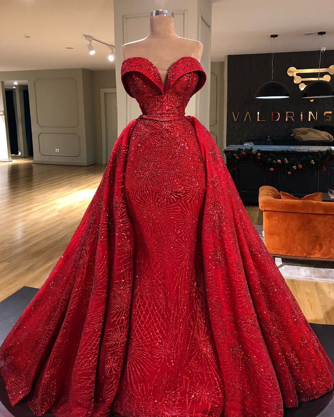 red christmas gown